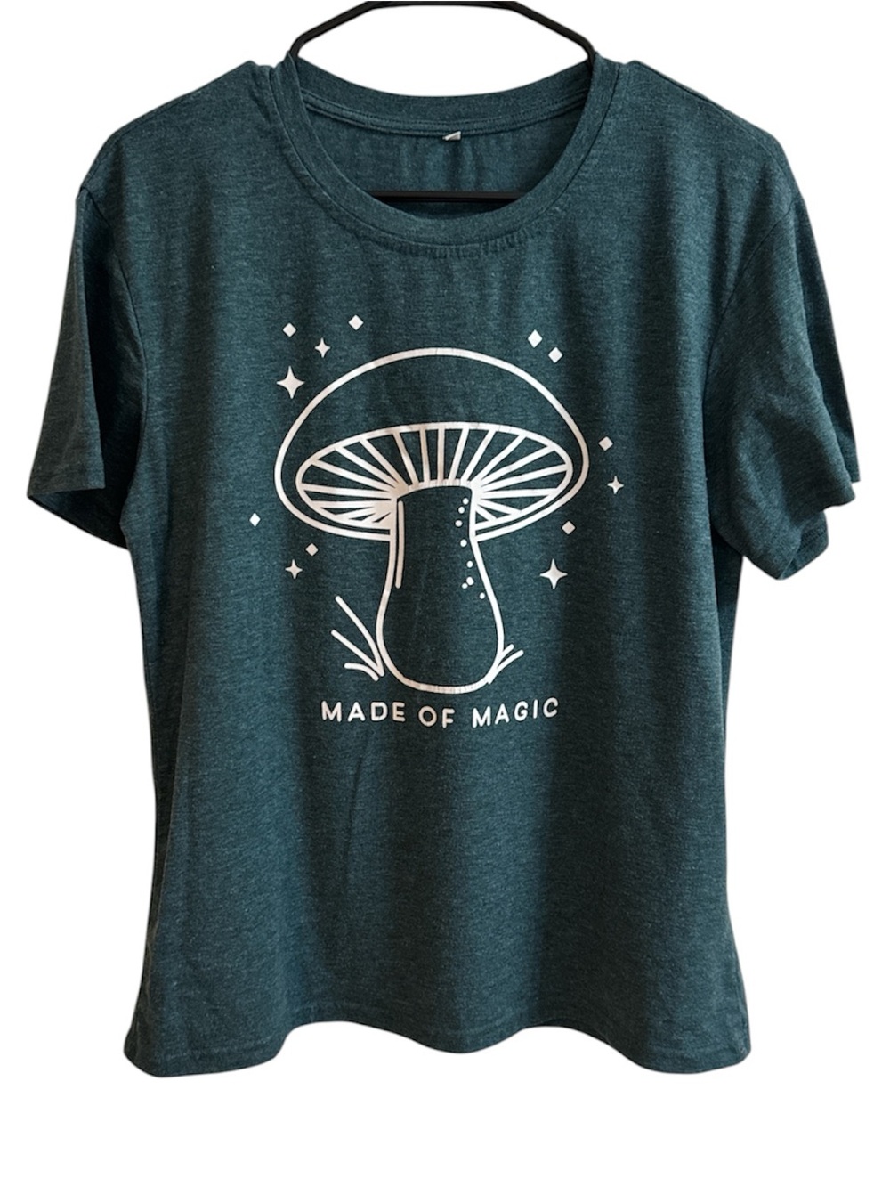 'Made of Magic' Mushroom Graphic Tee - Teal